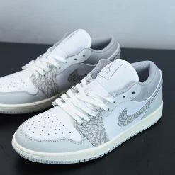 Fit Sporting Goods Air Jordan 1 Low PRM “Elephant” White/Neutral Grey-Sail-Smoke Grey For Sale -Fit Sporting Goods Sales Store Air Jordan 1 Low PRM Elephant Print White Neutral Grey Sail Smoke Grey For Sale 3