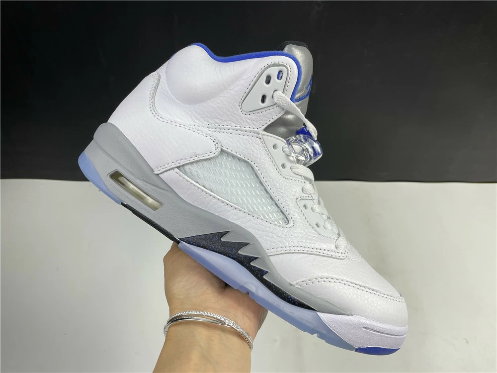 Fit Sporting Goods Air Jordan 5 Retro White/Stealth-Black-Hyper Royal DD0587-140 7 Fit Sporting Goods Air Jordan 5 Retro White/Stealth-Black-Hyper Royal DD0587-140 - Image 5