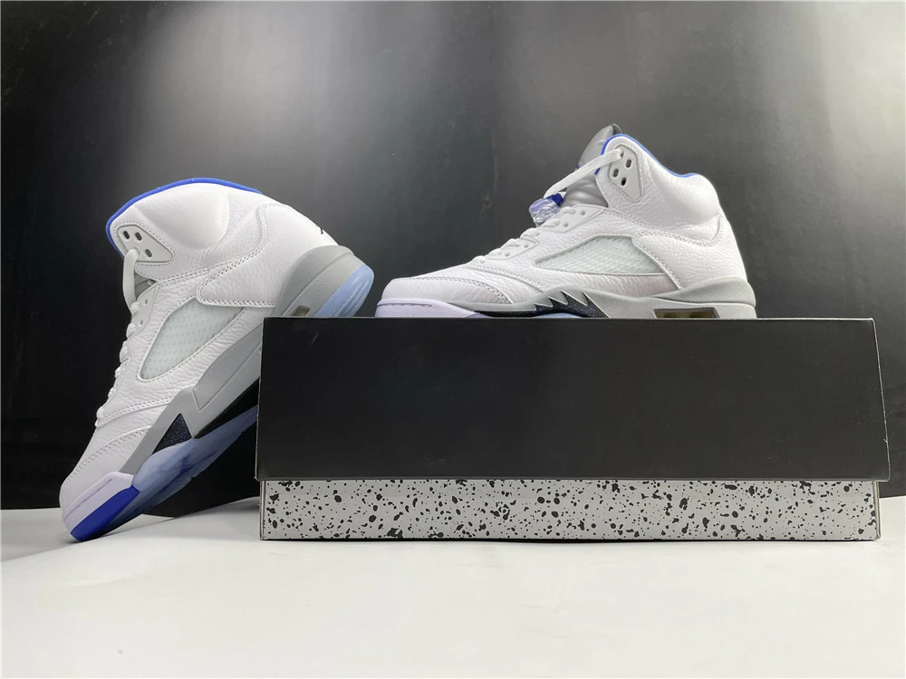 Fit Sporting Goods Air Jordan 5 Retro White/Stealth-Black-Hyper Royal DD0587-140 8 Fit Sporting Goods Air Jordan 5 Retro White/Stealth-Black-Hyper Royal DD0587-140 - Image 6