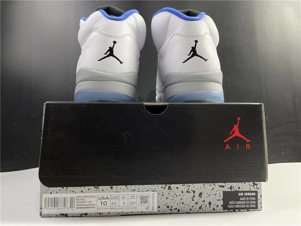 Fit Sporting Goods Air Jordan 5 Retro White/Stealth-Black-Hyper Royal DD0587-140 11 Fit Sporting Goods Air Jordan 5 Retro White/Stealth-Black-Hyper Royal DD0587-140 - Image 9