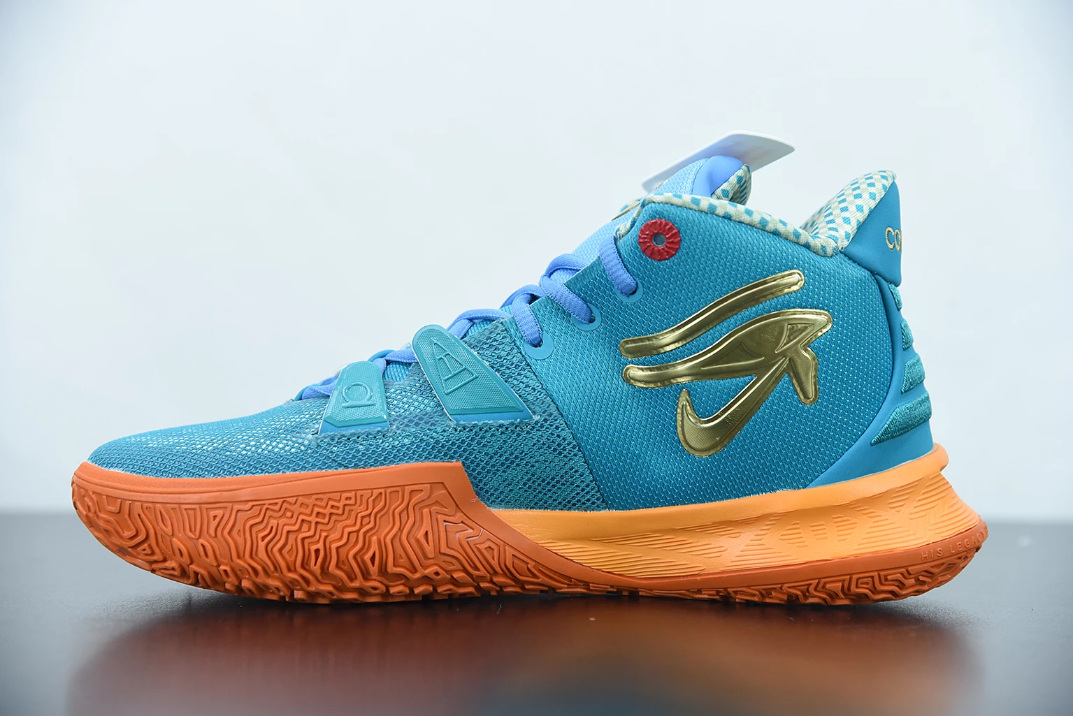 Fit Sporting Goods Concepts X Nike Kyrie 7 Teal Blue/Light Blue-Orange-Metallic Gold 5 Fit Sporting Goods Concepts X Nike Kyrie 7 Teal Blue/Light Blue-Orange-Metallic Gold - Image 3