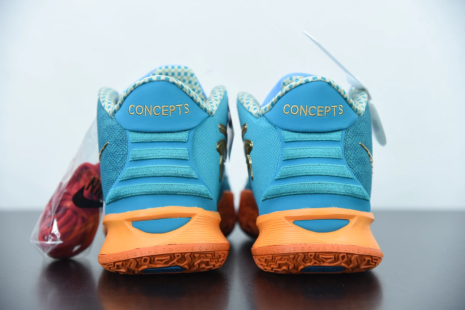 Fit Sporting Goods Concepts X Nike Kyrie 7 Teal Blue/Light Blue-Orange-Metallic Gold 11 Fit Sporting Goods Concepts X Nike Kyrie 7 Teal Blue/Light Blue-Orange-Metallic Gold - Image 9