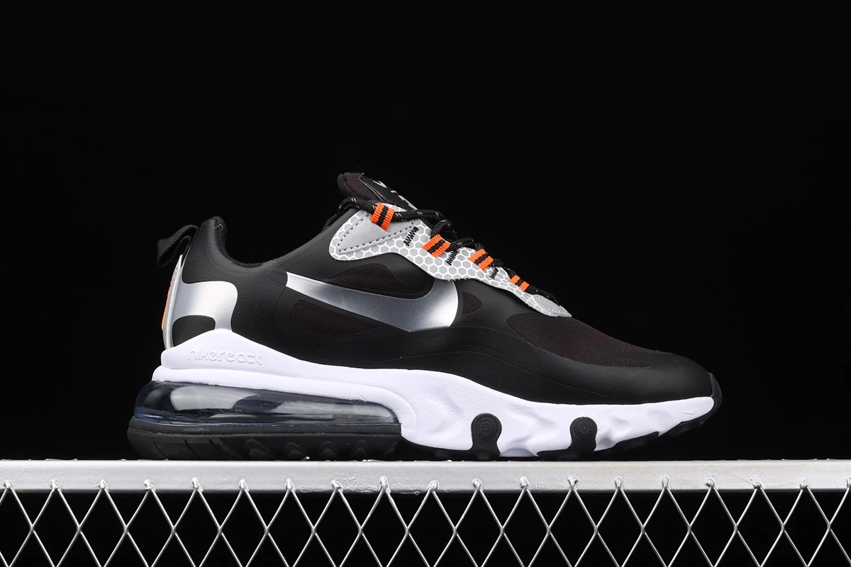 Fit Sporting Goods Nike Air Max 270 React Black Silver Orange CT1834-001 4 Fit Sporting Goods Nike Air Max 270 React Black Silver Orange CT1834-001 - Image 2
