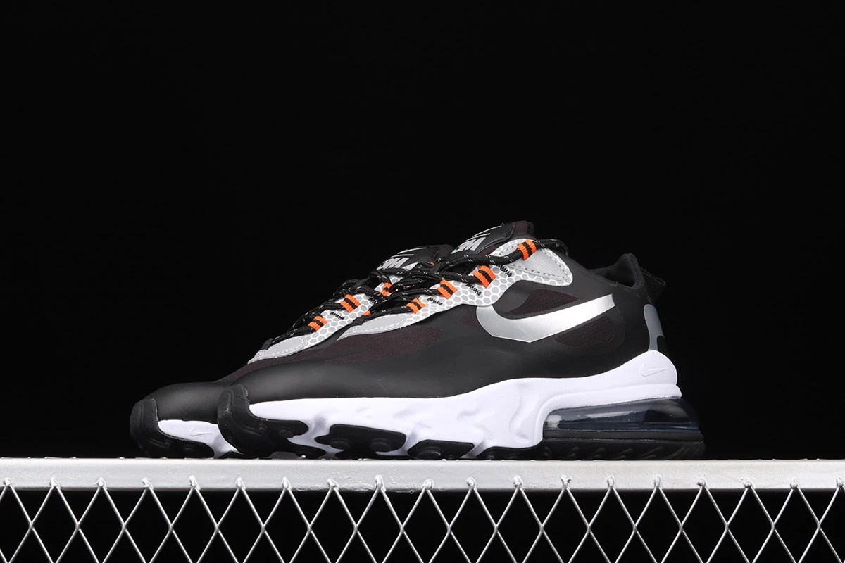 Fit Sporting Goods Nike Air Max 270 React Black Silver Orange CT1834-001 6 Fit Sporting Goods Nike Air Max 270 React Black Silver Orange CT1834-001 - Image 4