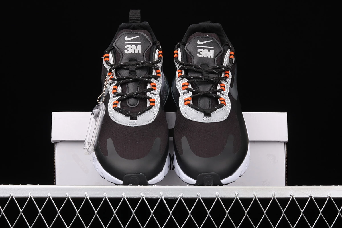 Fit Sporting Goods Nike Air Max 270 React Black Silver Orange CT1834-001 8 Fit Sporting Goods Nike Air Max 270 React Black Silver Orange CT1834-001 - Image 6