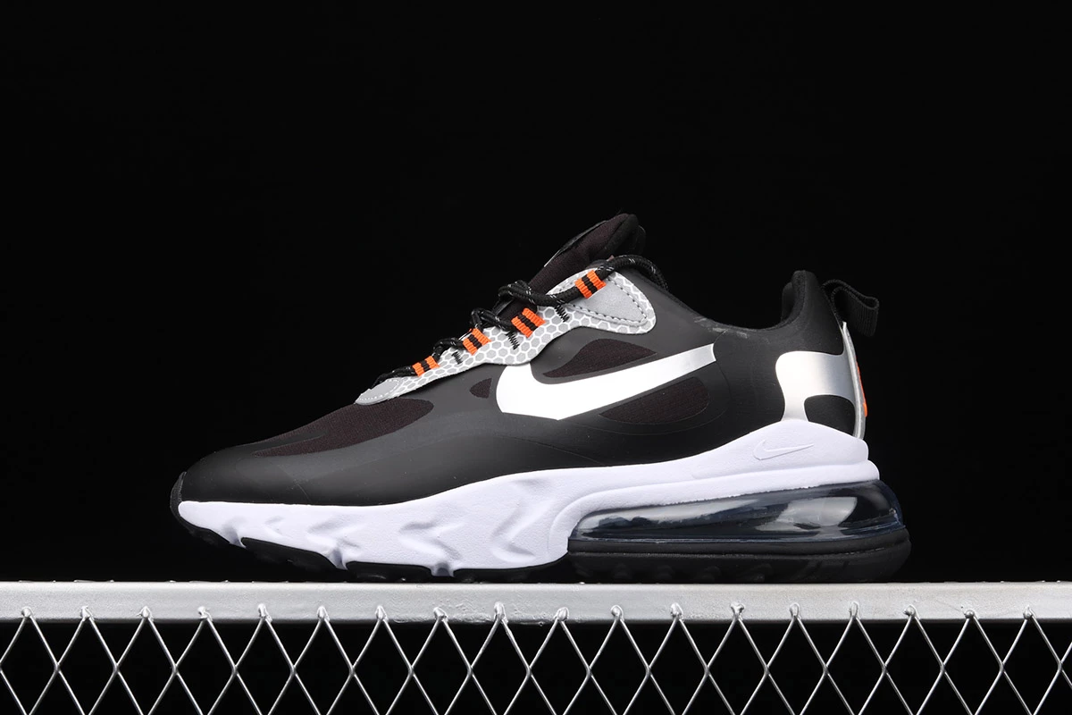 Fit Sporting Goods Nike Air Max 270 React Black Silver Orange CT1834-001 3 Fit Sporting Goods Nike Air Max 270 React Black Silver Orange CT1834-001