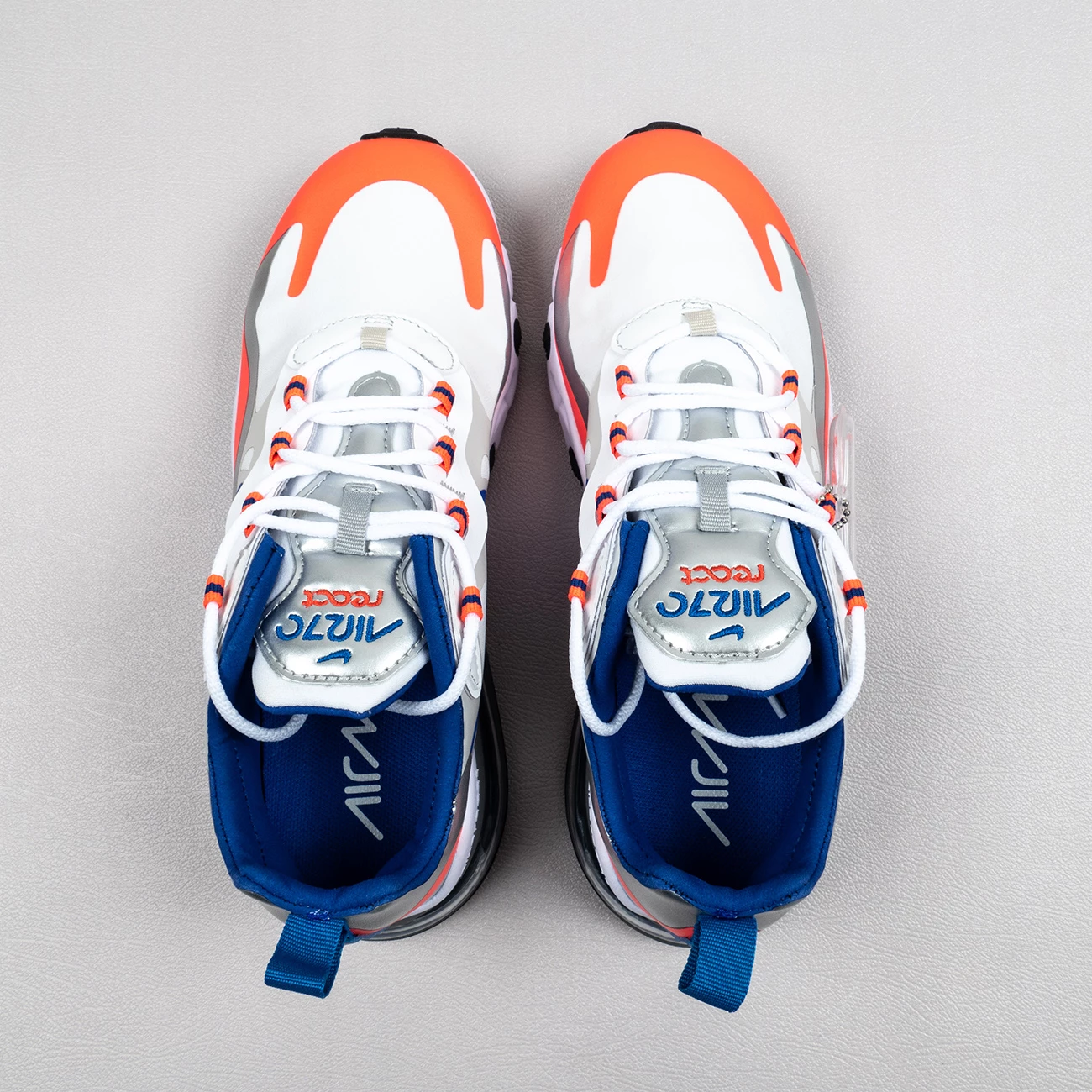 Fit Sporting Goods Nike Air Max 270 React ‘Knicks’ White Silver Orange Blue CW3094-100 8 Fit Sporting Goods Nike Air Max 270 React ‘Knicks’ White Silver Orange Blue CW3094-100 - Image 6