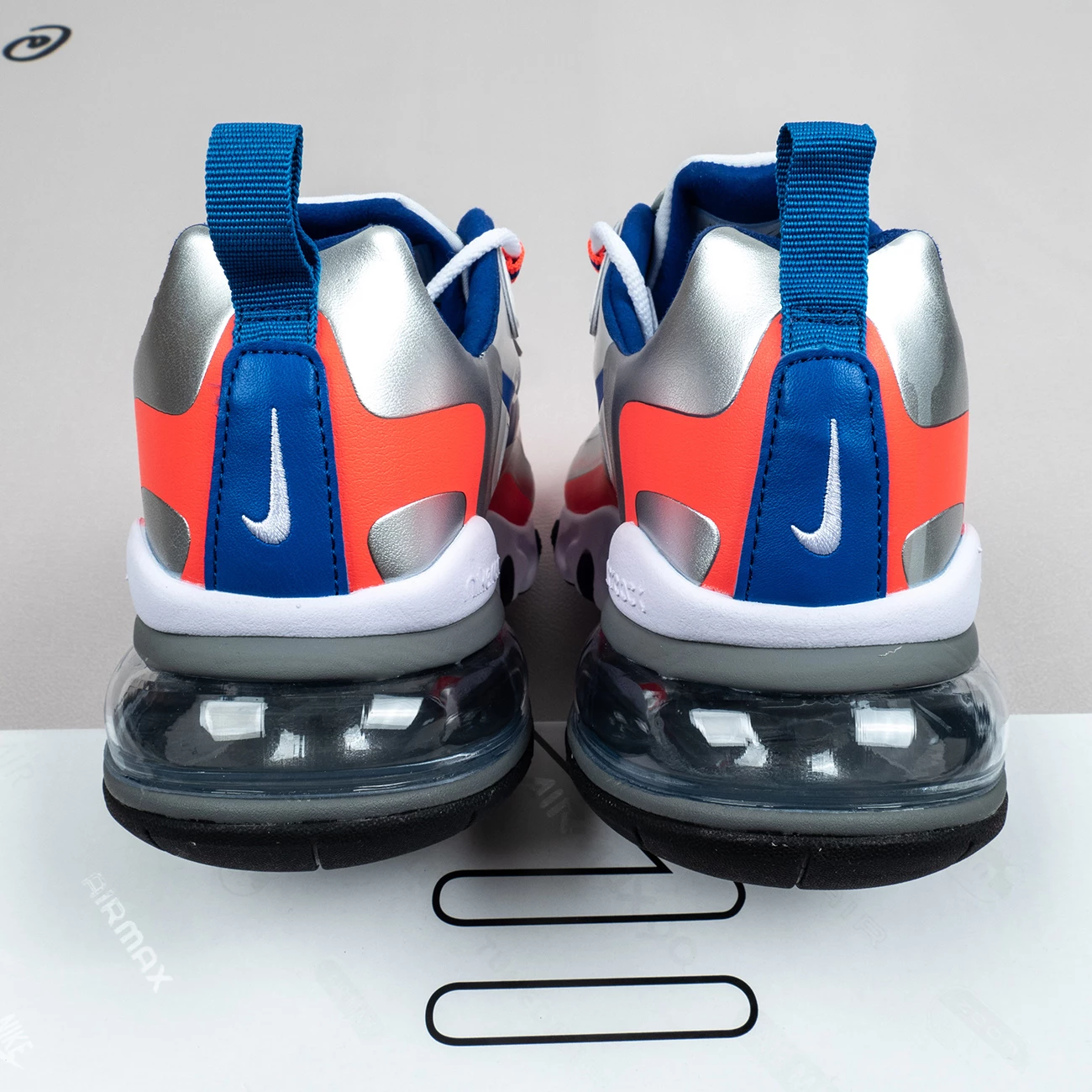 Fit Sporting Goods Nike Air Max 270 React ‘Knicks’ White Silver Orange Blue CW3094-100 9 Fit Sporting Goods Nike Air Max 270 React ‘Knicks’ White Silver Orange Blue CW3094-100 - Image 7