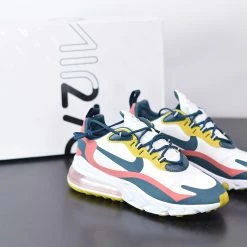 Fit Sporting Goods Nike Air Max 270 React White/Midnight Turquoise-Yellow CT1264-103