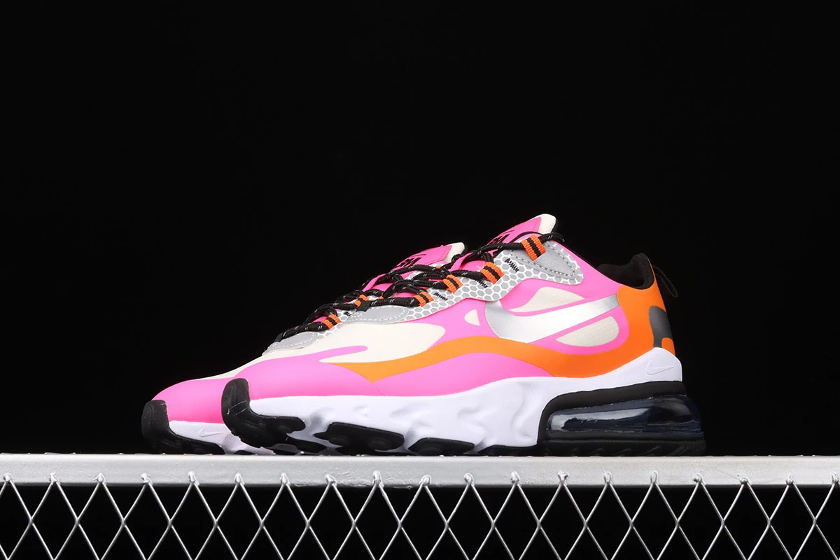 Fit Sporting Goods Nike Air Max 270 React White Orange Pink CT1834-100 6 Fit Sporting Goods Nike Air Max 270 React White Orange Pink CT1834-100 - Image 4