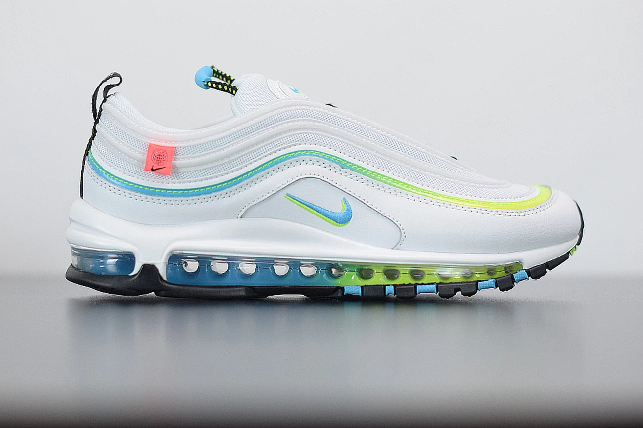 Fit Sporting Goods Nike Air Max 97 “Worldwide” White/Blue Fury-Black-Volt CZ5607-100 4 Fit Sporting Goods Nike Air Max 97 “Worldwide” White/Blue Fury-Black-Volt CZ5607-100 - Image 2