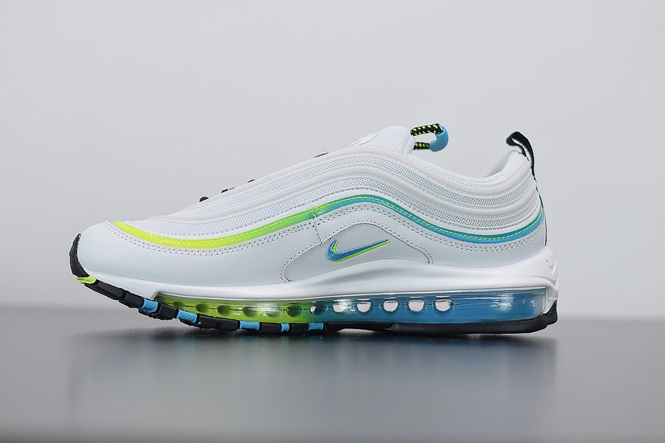 Fit Sporting Goods Nike Air Max 97 “Worldwide” White/Blue Fury-Black-Volt CZ5607-100 5 Fit Sporting Goods Nike Air Max 97 “Worldwide” White/Blue Fury-Black-Volt CZ5607-100 - Image 3
