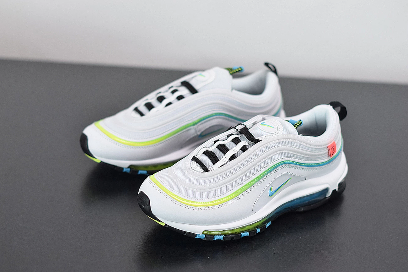 Fit Sporting Goods Nike Air Max 97 “Worldwide” White/Blue Fury-Black-Volt CZ5607-100 6 Fit Sporting Goods Nike Air Max 97 “Worldwide” White/Blue Fury-Black-Volt CZ5607-100 - Image 4